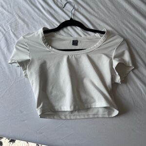 SHEIN Y2K solid scoop neck tee